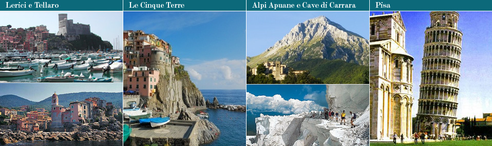 La Spezia e dintorni: Lerici, e Tellaro, Le Cinque Terre, Alpi Apuane e Cave di Marmo, Toscana